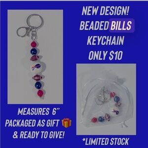Buffalo Bills Beaded Keychain